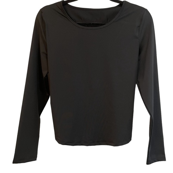 SHEIN -Open Back top, solid front, sheer, criss cross back size large - Picture 2 of 7